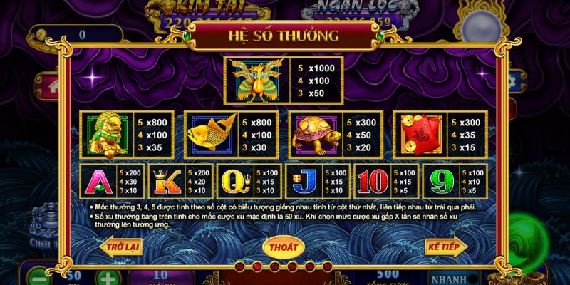 Luật chơi Kho Tàng Ngũ Long HitClub chi tiết